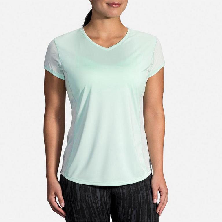 Brooks Stealth Womens Short Sleeve Running Shirt - Green - Indonesia (WIXK-45621)